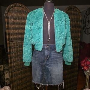 Floral Applique Cropped Jacket